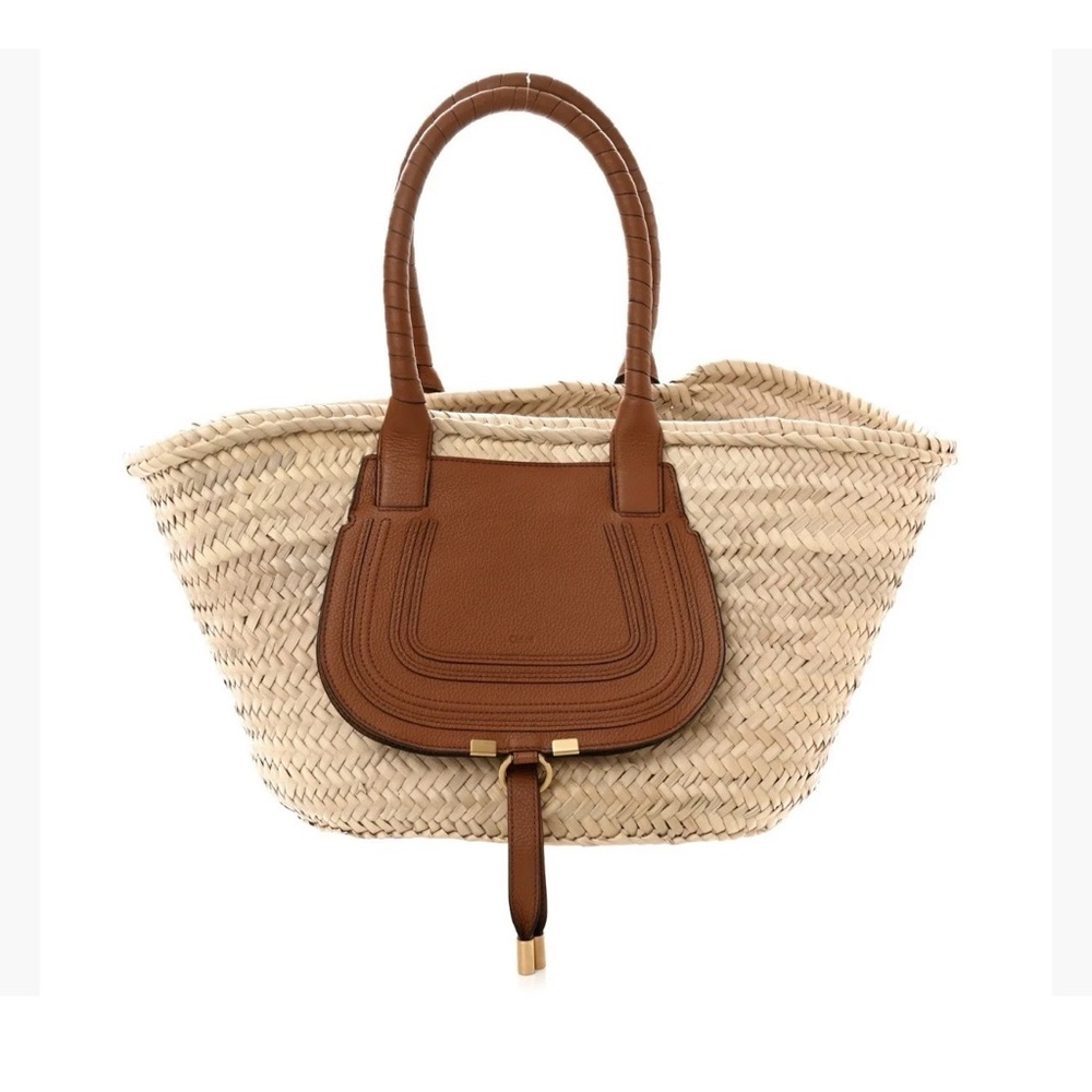 CHLOE Raffia Small Grain Calfskin
Medium Marcie Basket In Tan
Natural Color